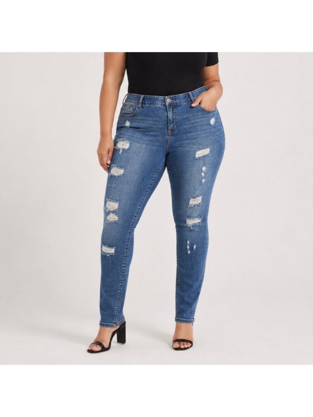 Torrid Premium Jeans Women’s 22XT Extra Tall Distressed Skinny Denim Plus Size